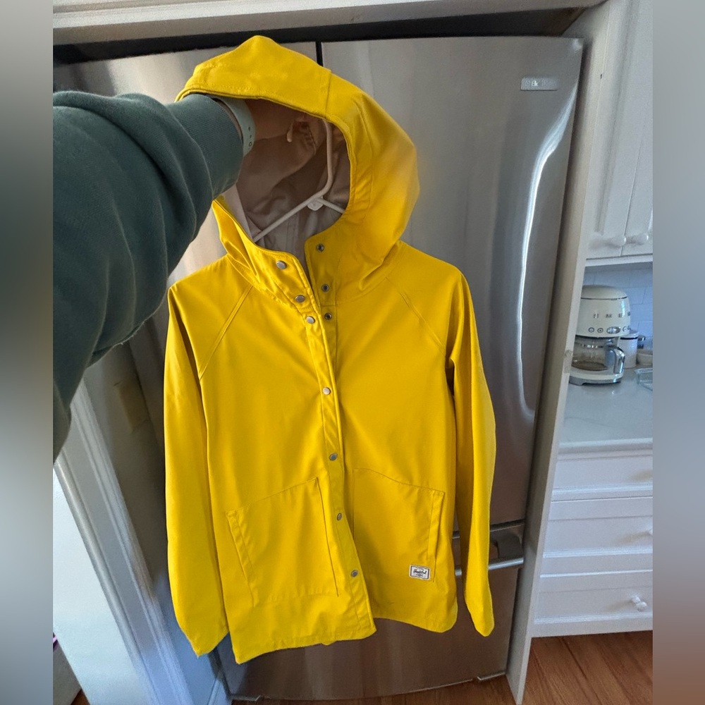 Women’s Herschel Supply Company Yellow Rain Jacket size L - Picture 2 of 10